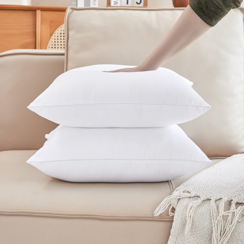 Qeils 18 x 18 Pillow Inserts Set of 2 White Throw Pillow Inserts with Soft Polyester Cover - Rectangle Square Interior Sofa Pillow Inserts Decorative Pillow Insert White Couch Pillow - Image 5